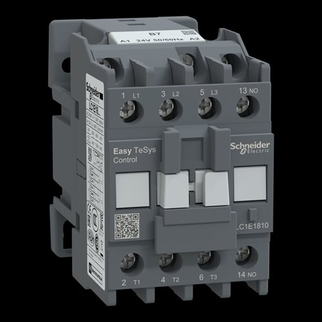 LC1E1810B7 Stykač EasyPact TVS, 3P, AC-3, 18A, 24V AC cívka, 50/60Hz, 1Z