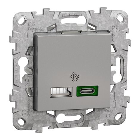 NU501330 Dvojité nabíjecí USB A+C (45W), Aluminium