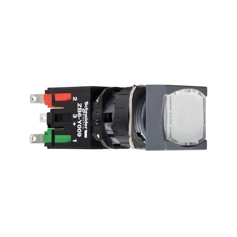 XB6CF1B5B Ovládač stiskací prosvětlený lícující s aretací, 1 Z + 1 V - bílý
