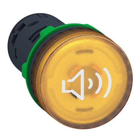XB5KS2B8 Bzučák, trvalý nebo přerušovaný, prosvětlený, žlutý  24V AC/DC