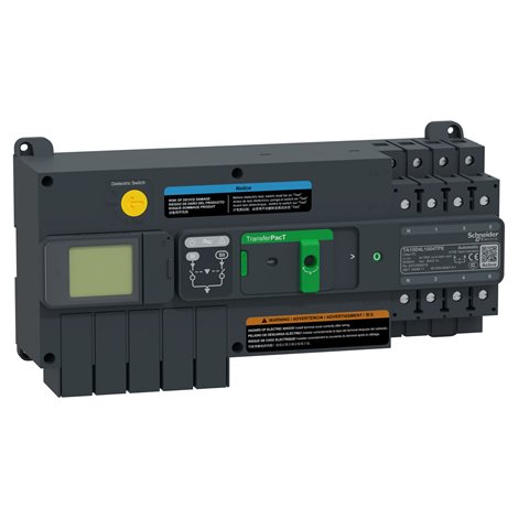 TA10D4L1004TPE Přepínač, TransferPacT Active Automatic, 100 A, 4P, LCD, rám 100 A