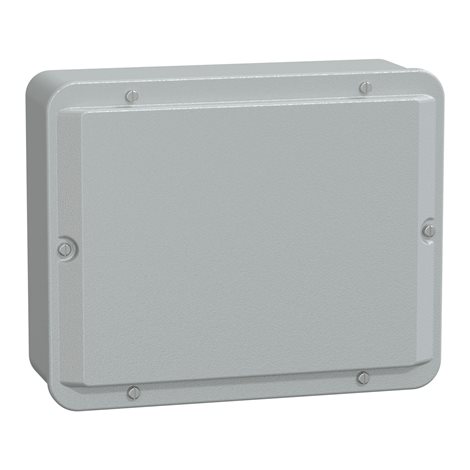 NSYDBN2520 Metal industrial box - low plain cover - H256xW206xD93 - IP55 - grey RAL 7035
