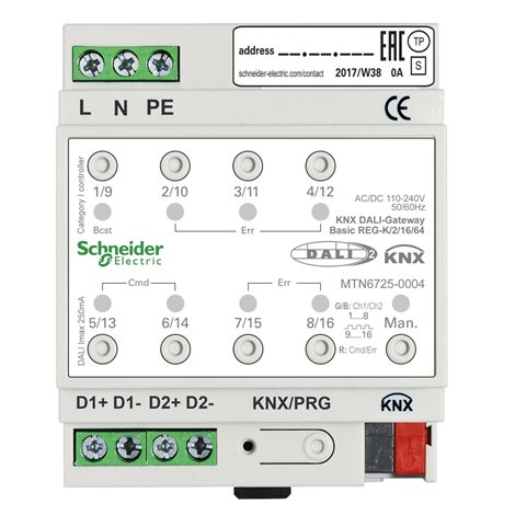 MTN6725-0004 KNX DALI brána Basic REG-K/2/16/64