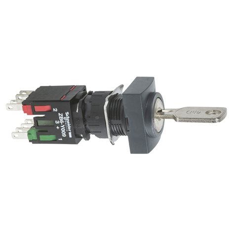 XB6DGC5B Otočný ovládač a ovládač se zámkem - 2 polohy, 1 Z + 1 V - klíč
