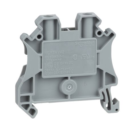NSYTRV42 Šroubová svorka, 2 body, 4mm² šedá (obj. mn. 50ks)