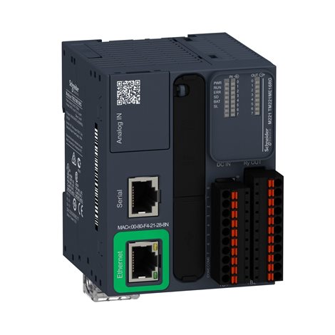 TM221ME16RG PLC Modicon M221, 24VDC, 8DI, 8DQ (relé), 1x Ethernet, 1x Sériová linka, 1x mi