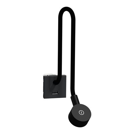 NU360354 Unica - Lampička + USB nabíječka typu A 2.1A, Antracit