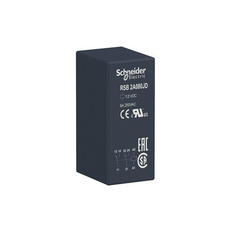 RSB2A080JD Relé pro rozhraní 2P/ 8 A, 12 V DC