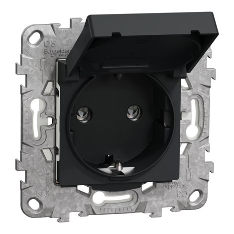 NU508254 Zásuvka SCHUKO, 2P+E 250V/16A, IP44,antr
