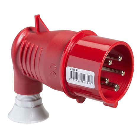 81709 Vidlice úhlová 16A 3P+N+PE 400V IP44