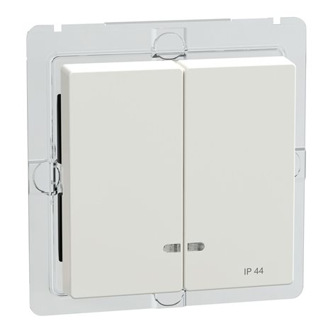MEG3424-0319 Kryt spínače dvojitý s průzory, Merten System M, IP44, Polar