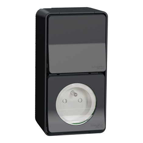 MUR36025 Kompletní Zásuvka 230V s kolíkem + přepínač střídavý ř.6, IP55, antracit