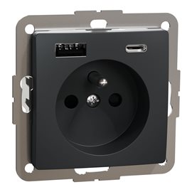 SDD114072 Zásuvka 16A s USB A+C 3A, Antracit