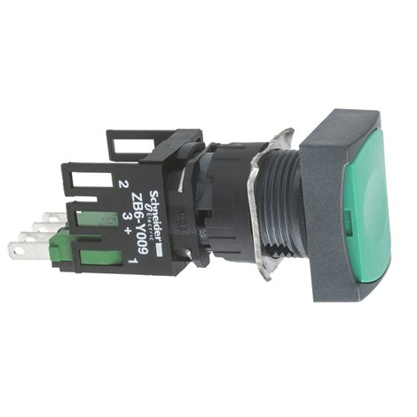 XB6DA35B Ovládač stiskací, lícující s návratem, 1 Z + 1 V - zelený