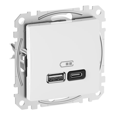 SDD111404 Sedna D/E - Dvojitá USB A+C nabíječka 3A 45W, Bílá