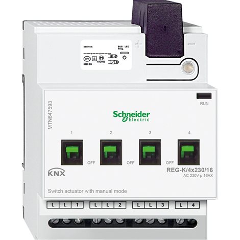 MTN647593 KNX spínací akční člen REG-K/4x230/16+manuální režim