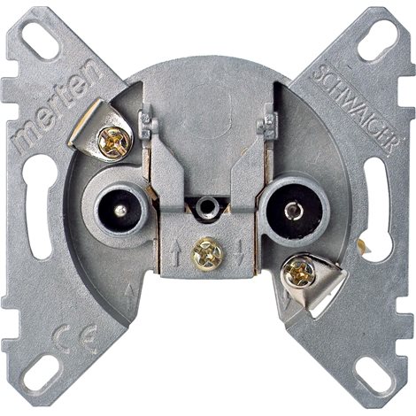 466098 Průběžná zásuvka, Merten, pro širokopásmový/satelitní kabel, dvojitá