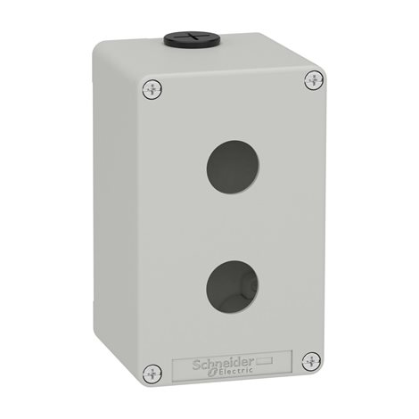 XAPD2502 Skříň kovová, Šedá, M20 2 otvory, 22MM 80X130X77 UL CSA
