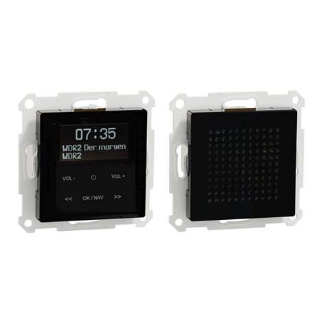 MTN4375-0303 Merten - Sada DAB+ rádio s Bluetooth + reproduktor pro 2 rámečky, System M , Černá