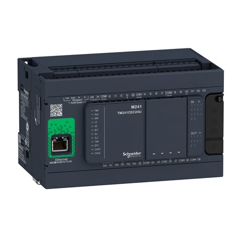 TM241CE24R PLC Modicon M241, 14DI, 10DQ (relé), 1x Ethernet, 2x Sériová linka, 1x miniUSB