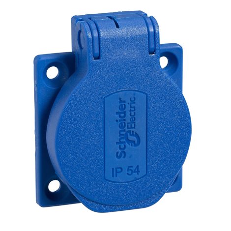 PKS52B Zásuvka schuko 50 x 50 16A 2P+PE 250V IP54 modrá