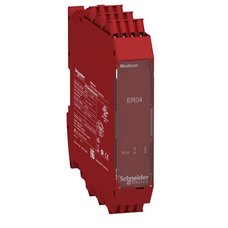 XPSMCMER0004G Bezpečnostní rozšiřující modul, 4 releové výstupy, pruž. svorky