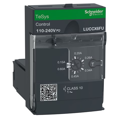 LUCCX6FU TeSys řada U, rozšířená řídicí jednotka, LUCC - třída 10 - 0,15...0,6 A - 110...220 V DC/AC