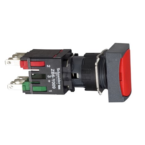 XB6DA45B Ovládač stiskací, lícující s návratem, 1 Z + 1 V - rudý