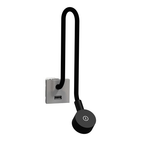 NU360330 Unica - Lampička + USB nabíječka typu A 2.1A, Aluminium