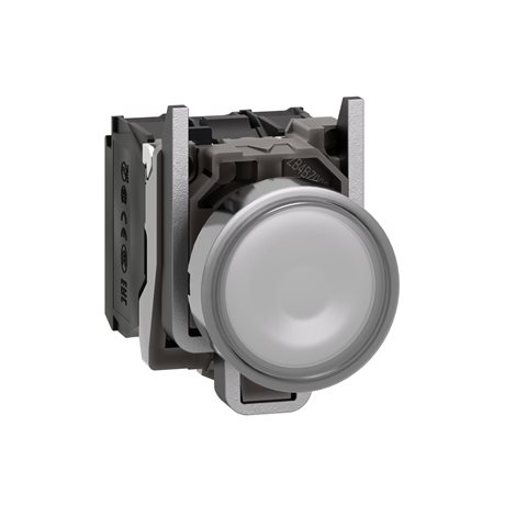 XB4BW31G5 Ovládač stiskací prosvětlený, lícující, 1 Z + 1 V, 110...120V, bílý
