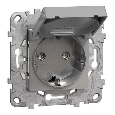 NU508230 Zásuvka SCHUKO, 2P+E 250V/16A, IP44,alu