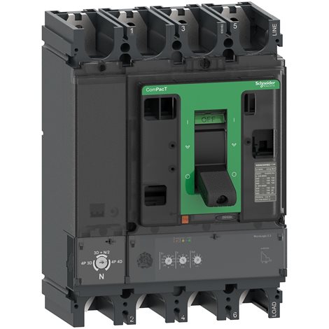 C63F42D630 Jistič, ComPacT NSX630F, 36 kA/415 V AC, 4pólový, MicroLogic 2.3 jednotka spouští 630 A