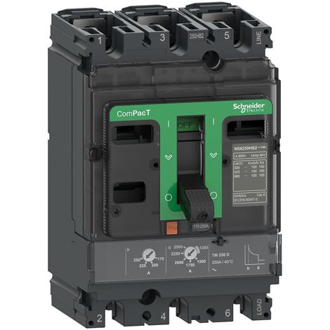 C25F3TM125 Jistič NSX250F 36kA AC 3P3D 125A TMD