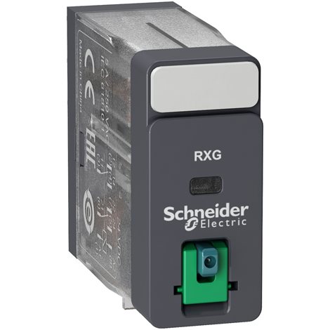 RXG21BD Relé Zelio RXG, 2 C/O , 5 A, 24 V DC, testovací tlačítko 