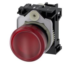 3SU1106-6AA20-1AA0 Indicator lights, 22 mm, round, plastic, red, lens, smooth, with holder