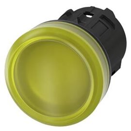 3SU1001-6AA30-0AA0 Indicator lights, 22 mm, round, plastic, yellow, lens, smooth