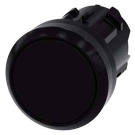 3SU1000-0AB10-0AA0 tlačítko 22 mm kulaté plast černá stiskací knoflík plochý vratné