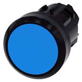 3SU1000-0AB50-0AA0 tlačítko 22 mm kulaté plast modrá stiskací knoflík plochý vratné
