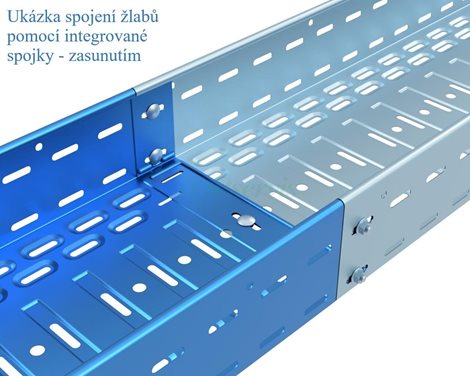 EKZS 400/100 2m žlab s průběžnou embosovanou perforací a integrovanou spojkou 5