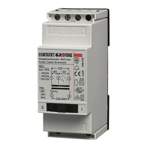 14207 Zvonkový transformátor GT 50810, ~8V (1,0 A), 2 DIN