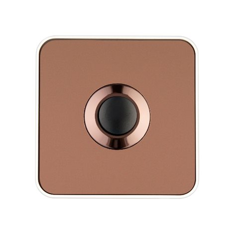 64184 Tlačítko Piccolo Piazza, bronz-bílá, IP44, čtvercové