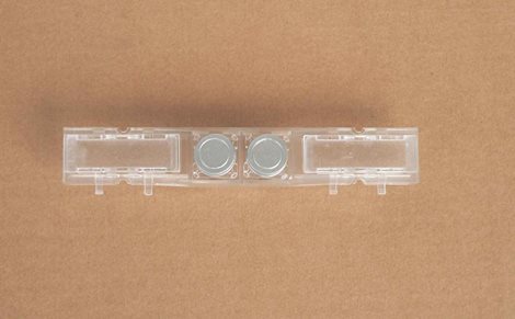RC0041C Dvojitý držák jmenovky se 2 tlačítky pro antivandal panel  6 mm (včetně jmenovek) 1