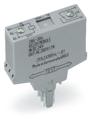 286-304/004-000 Reléový modul; Jmenovité vstupní napětí: 24 V DC; 1 přepínací kontakt 1