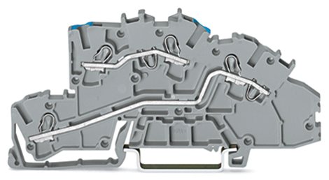 2003-7649 Instalační patrová svorka s ovládacími otvory 2,5 mm², šedá 1
