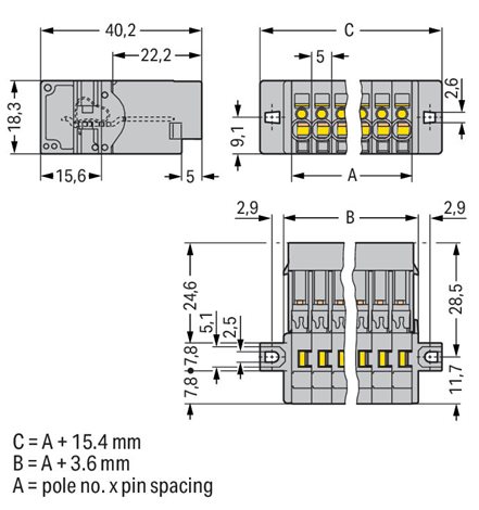 769-608/002-000 1vodičový konektor s pájecími piny 2