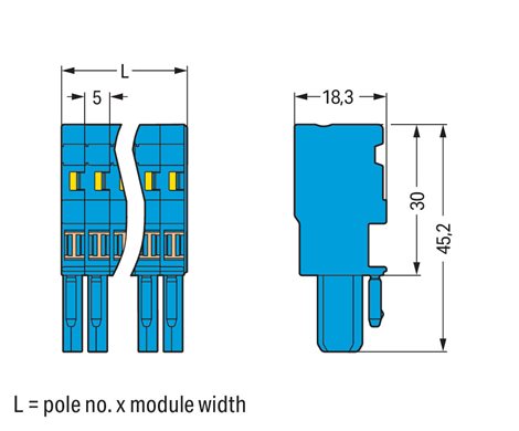769-102/000-006 1vodičová pružinová svorkovnice; CAGE CLAMP®; 4 mm², modrá 1