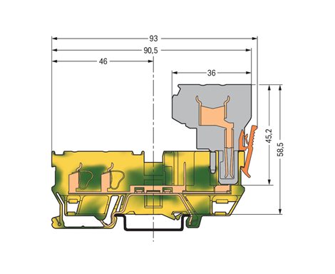 769-217 Základní svorka PE – 2 vodiče / 2 piny 2