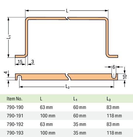 790-193 Třmen přípojnice Cu 10 mm × 3 mm Pro 8 V/V, Stříbrná 2