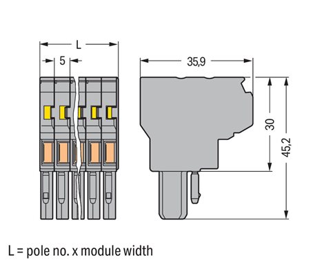 769-125 2vodičová pružinová svorkovnice CAGE CLAMP®, šedá 2