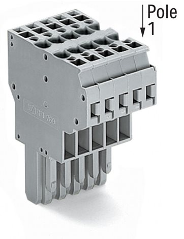 769-125 2vodičová pružinová svorkovnice CAGE CLAMP®, šedá 1